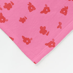 Couverture Polaire Fleurs jetées rose et rouge