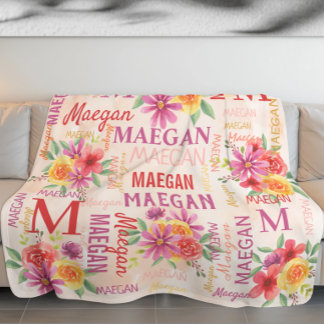 Couverture Polaire Fleurs peintes Nom du collage