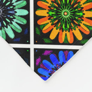 Couverture Polaire Fleurs radieuses abstraites avec floraisons surréa