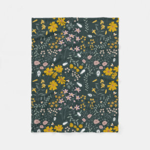 Couverture Polaire Fleurs sauvages bohémiens de la moutarde