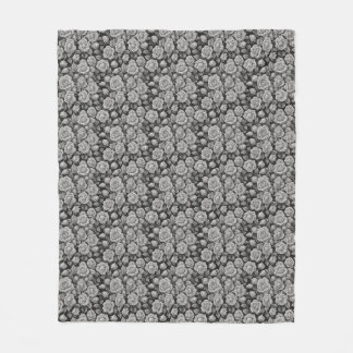 Couverture Polaire Fleurs Sombres Roses Grises Noires Esthétique