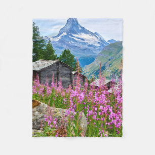 Couverture Polaire Fleurs Summer Matterhorn Suisse