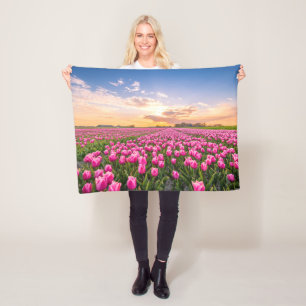 Couverture Polaire Fleurs   Tulips Holland Sud, Pays-Bas