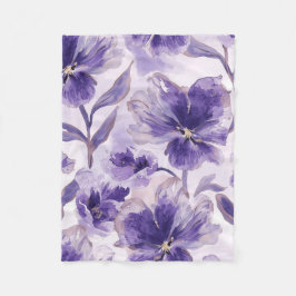 Couverture Polaire Fleurs violettes aquarelle fleurs violettes peinte