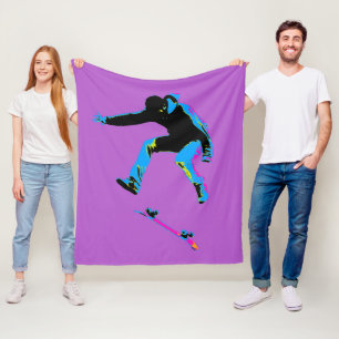 Couverture Polaire Flipping Board - Skateboarder