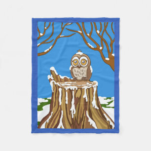 Couverture Polaire Flocon de neige au hibou