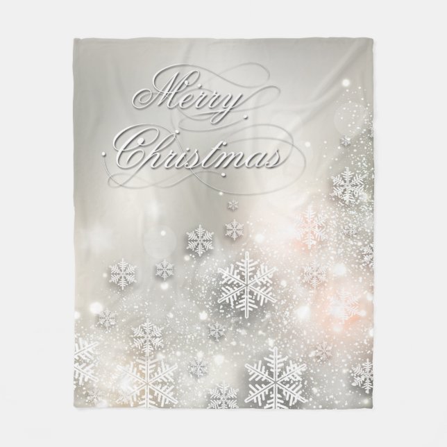 Couverture Polaire Flocon de neige élégant de vacances de Noël (Devant)
