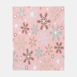Couverture Polaire Flocon Rose