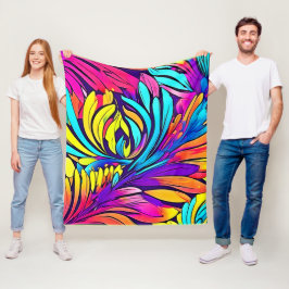 Couverture Polaire Floral Abstrait vibrant
