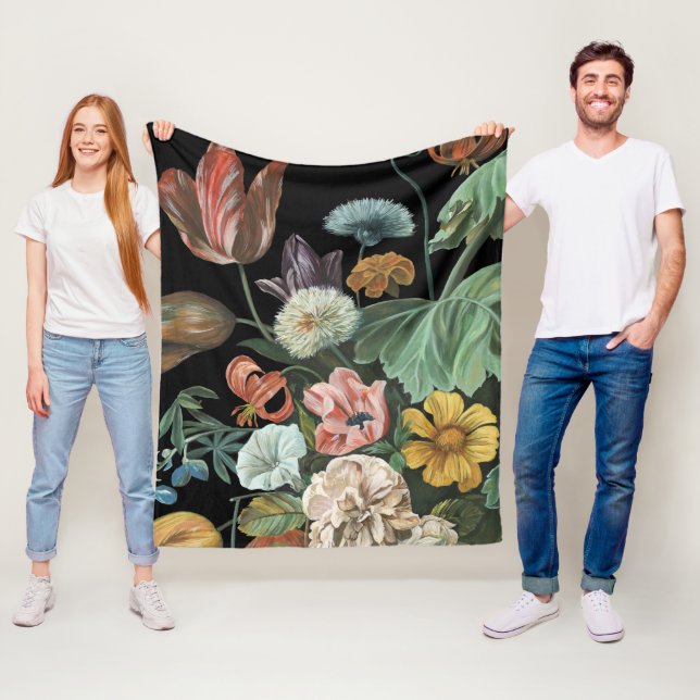 Couverture Polaire Floral baroque - Bouquet de fleurs (En situation)