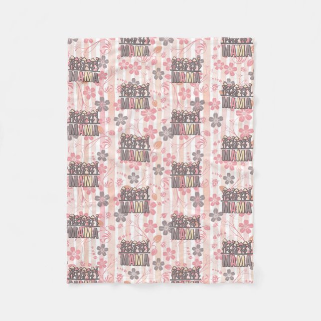 Couverture Polaire Floral Boho Mama (Devant)