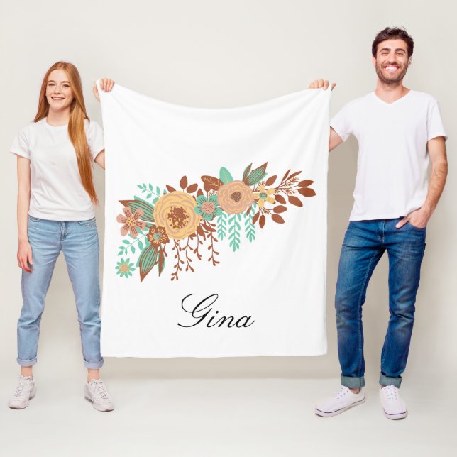 Couverture Polaire Floral Boho moderne (En situation)