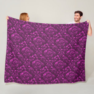 Couverture Polaire Floral de luxe rose Damask