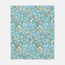 Floral et oiseaux d'hiver luxuriants Bleu, Turquoi