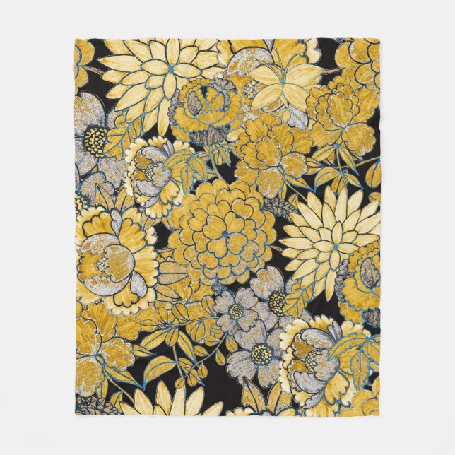 Couverture Polaire Floral Ethnique : Texture Créative De Paisley. (Devant)