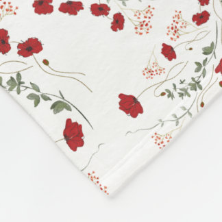 Couverture Polaire Floral Italian elegance in red wildflowers