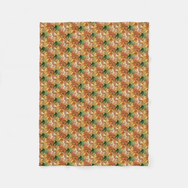 Couverture Polaire Floral orange et vert (Devant)