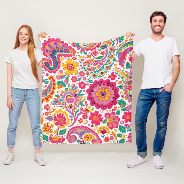 Couverture Polaire Floral Paisley Pattern (En situation)