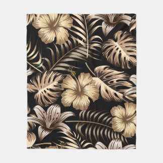 Couverture Polaire Floral seamless pattern with leaves. tropical back
