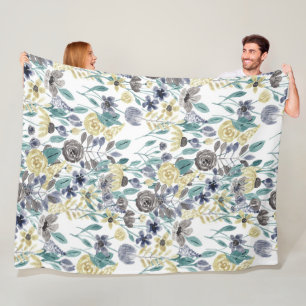 Couverture Polaire Floral Watercolor