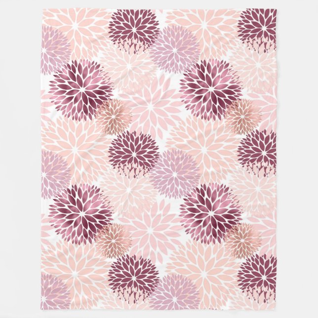 Couverture Polaire Flore rose Chic élégant (Devant)