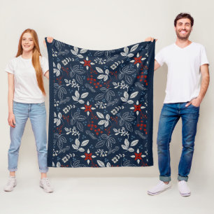 Couverture Polaire Flore scandinave Folal Art Motif sans couture