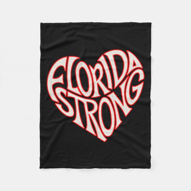 Couverture Polaire Florida Strong Heart State Pride Tygraphy T Shirt  (Devant)