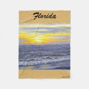 COUVERTURE POLAIRE FLORIDE FLORIDA OCEAN SUNSET FLEECE BLANKET