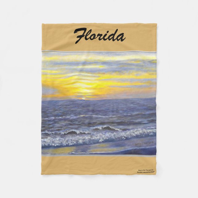 COUVERTURE POLAIRE FLORIDE FLORIDA OCEAN SUNSET FLEECE BLANKET (Devant)