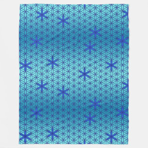 Couverture Polaire Flower Of Life - timbre sans couture motif - cyan