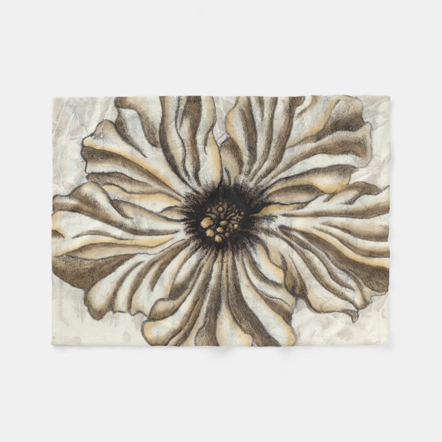 Couverture Polaire Flowerhead Fresco sur Tan Arrière - plan (Devant (Horizontal))