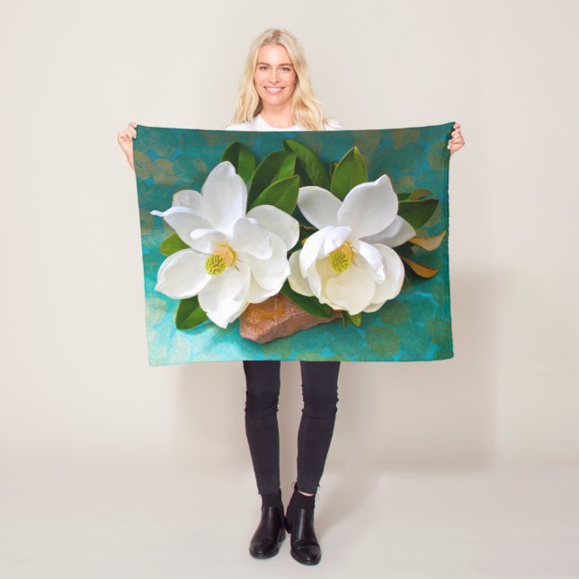 Couverture Polaire Flowers | Magnolia Flower (En situation)
