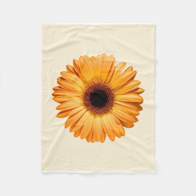 Couverture Polaire Flowers | Orange Gerbera (Devant)
