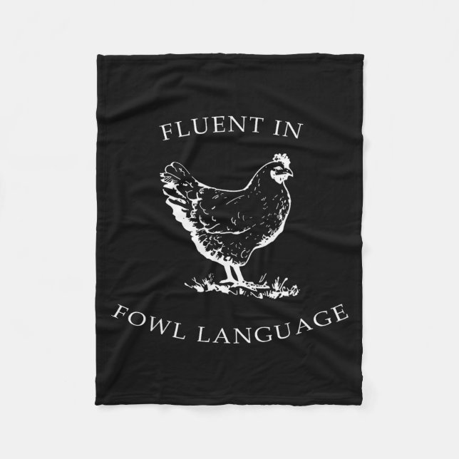 Couverture Polaire Fluent In Fowl Language Funny Chicken Lovers Fathe (Devant)