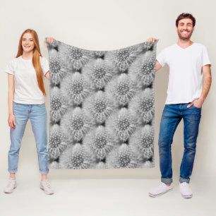 Couverture Polaire Fluffeux blanc Dandelion Motif de la nature