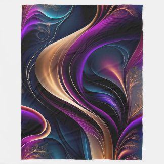 Couverture Polaire Flux Lumineux - Abstrait Bold Violet, Sarcelle & O
