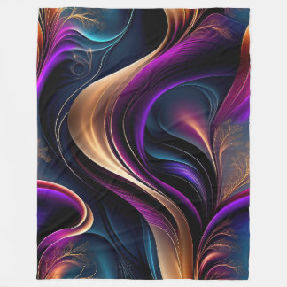 Couverture Polaire Flux Lumineux - Abstrait Bold Violet, Sarcelle & O