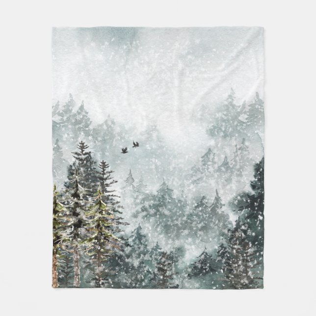 Couverture Polaire Foggy Mountain Snowy Winter Forêt Forêt Ravins (Devant)