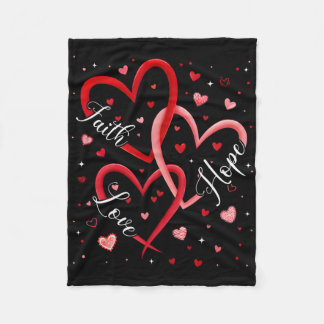 Couverture Polaire Foi chrétienne Espoir Amour Cœurs Religieux Valent