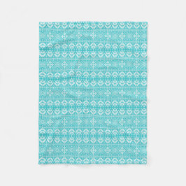Couverture Polaire Foire de Noël bleu et blanc Motif Isle