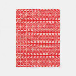 Couverture Polaire Foire de Noël rouge et blanc Motif Isle