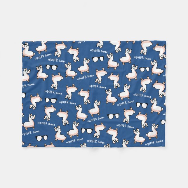 Couverture Polaire Folie de lama de hippie (Devant (Horizontal))