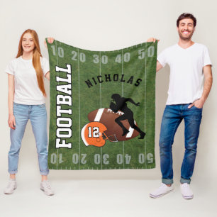 Couverture Polaire Football américain - Casque orange