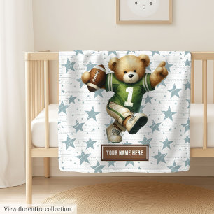 Couverture Polaire Football Américain Chaud Teddy Bear Blanket Toddle