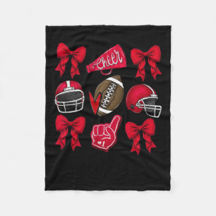 Couverture Polaire Football Coquette Bow Cheval Maman Rouge
