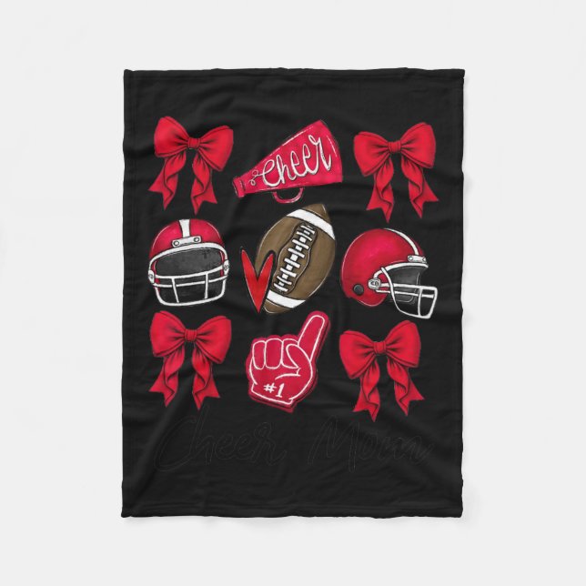 Couverture Polaire Football Coquette Bow Cheval Maman Rouge (Devant)