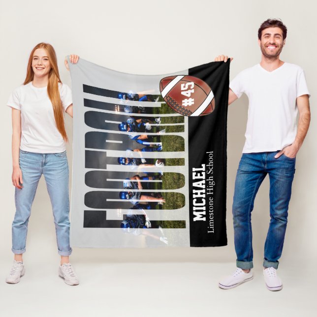 Couverture Polaire Football personnalisé 🏈 conception photo (En situation)