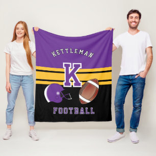 Couverture Polaire Football 🏈 Purple and Gold Yellow Sport Letter