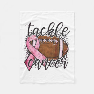 Couverture Polaire Football Ruban Rose de Sensibilisation au Cancer d