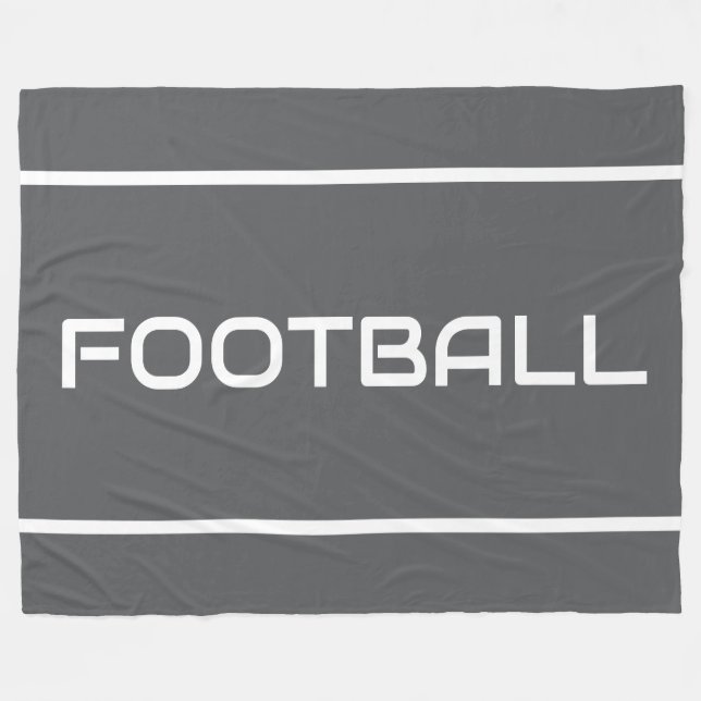 Couverture Polaire FOOTBALL White Text Stripes On Professional Gray (Devant (Horizontal))